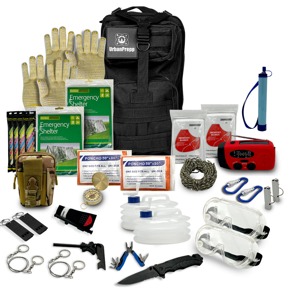 UrbanPrepp Complete 72 Hour Survival Kit - 2 Person Survival Kits