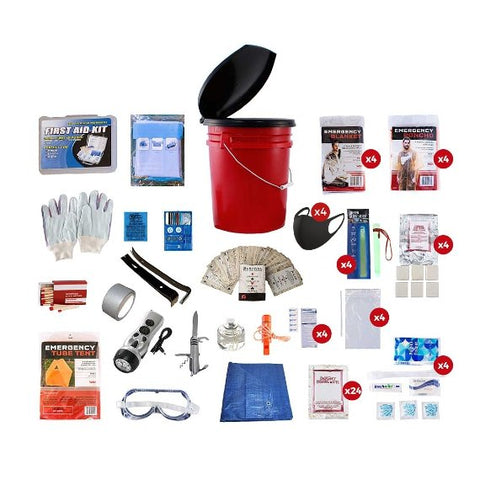 4 Person Elite Bucket Survival Kit (72+ Hours)