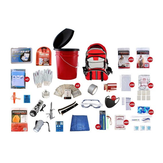 2 Week Deluxe Emergency Survival First Aid Bag Kit with Food & Water for 1  Person