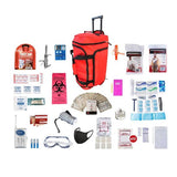 1 Person Deluxe Survival Kit (72+ Hours) Red Wheel Bag